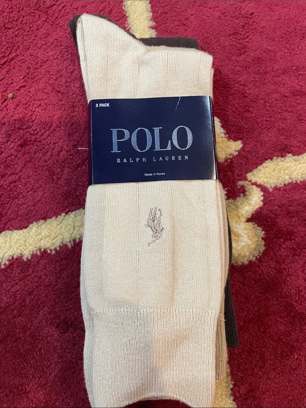 Polo by Ralph Lauren Beige Dress Socks - 3 Pack